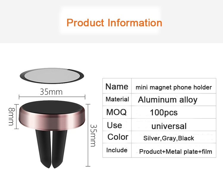 Yo-A007 High Quality Magnet Air Vent Magnetic Car Mount Holder